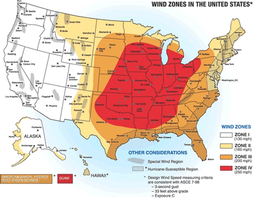 Astm E1996 Wind Zone Map - Printable Online